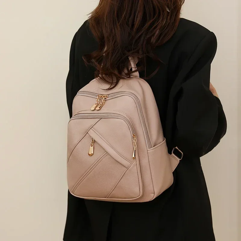 Light Luxury Brand Women Backpack 2024 High Quality Leather Backpacks Travel Fashion School Bags for Girls Mochila Feminina