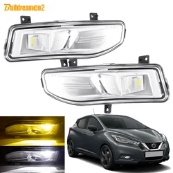 2 X Car Front Bumper Fog Light Assembly 40W H11 LED Fog Driving Lamp For Nissan Micra March V K14 2017 2018 2019 2020 2021 2022