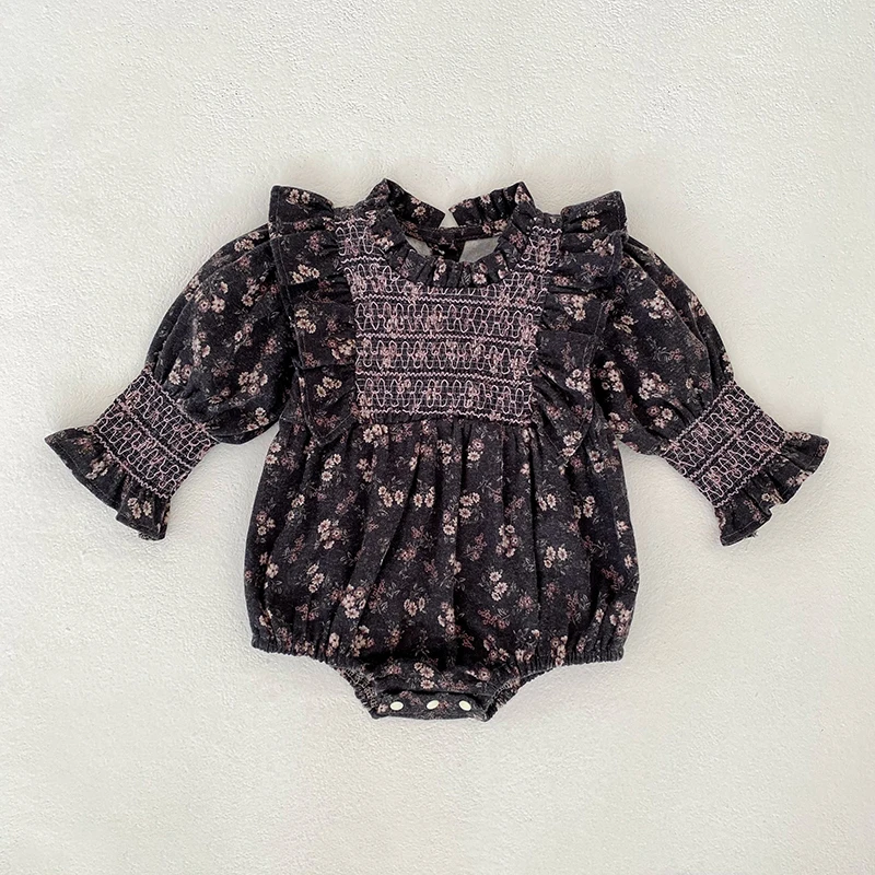 2026 Neu 0-24M Frühling Kleinkind Mädchen Strampler Langarm Baumwolle Bestickt Da Lan Baby Mädchen Overall Kinderkleidung – Detail 2