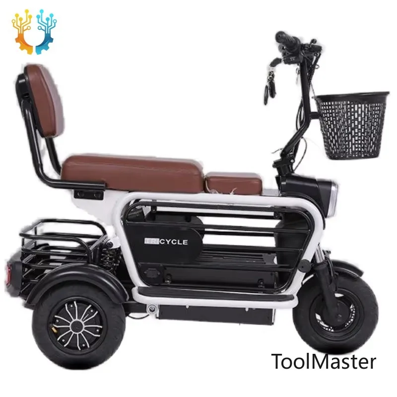 

【2026】All Terrain Electric Scooter 3 Wheels For Adult With Pet Basket Family For 2 People 400w Passenger Trike Senior Mobility S