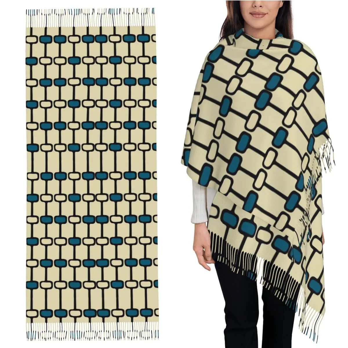 

Mid-Century Modern Art 3.1 Scarf Tassel Scarves for Women Soft Warm Shawls and Wraps Large Fall Winter Shawl Wrap