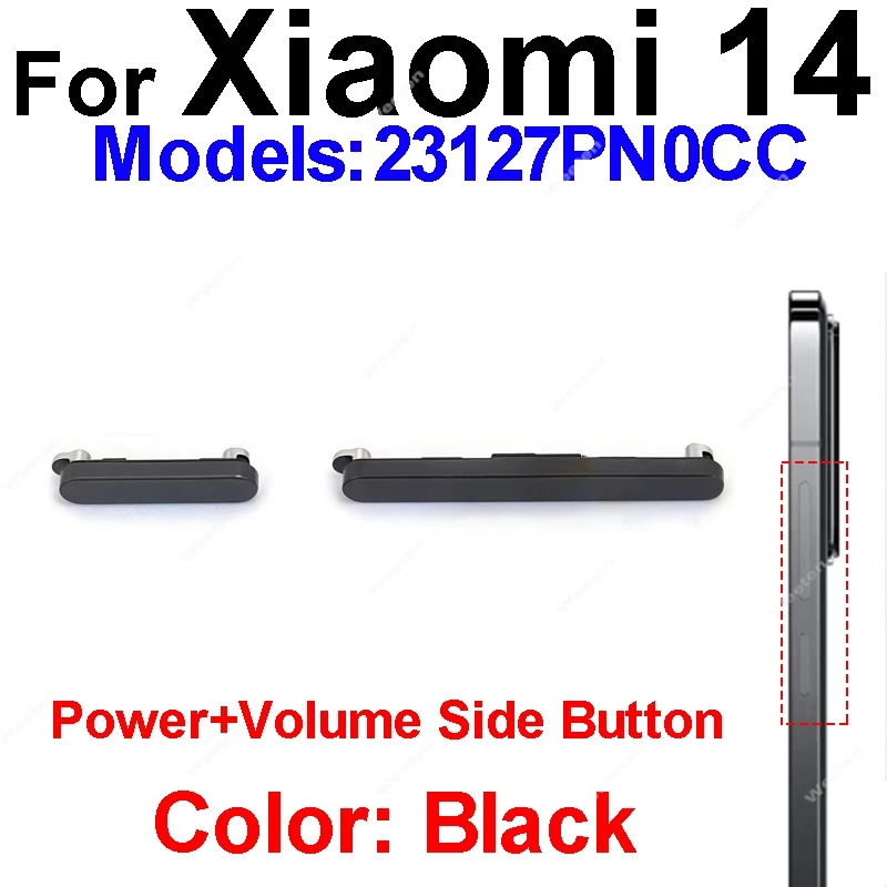 For Xiaomi 14 14T Pro Ultra On Off Power Volume Side Button Power Control Side Button Switch Replacement Repair Parts