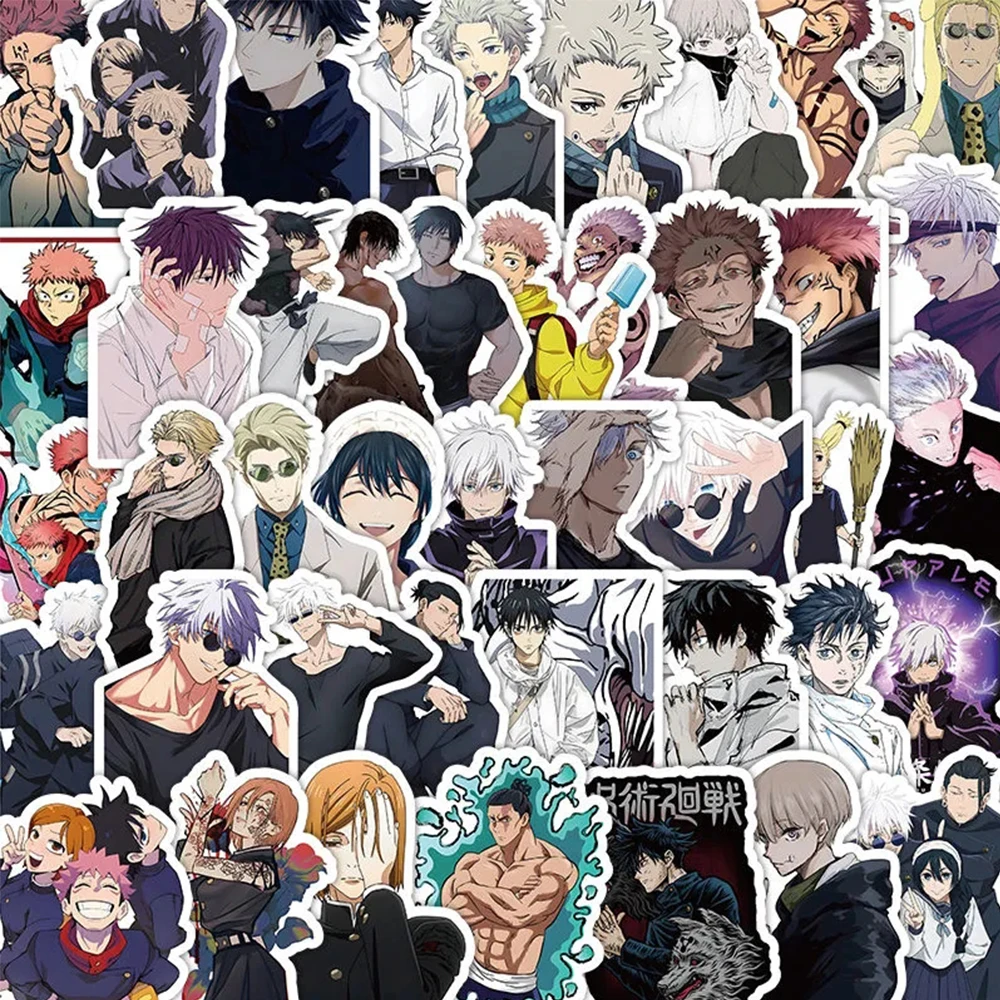 10/30/50/100pcs Japan Anime Jujutsu Kaisen Stickers for Laptop Skateboard Car Motorcycle Waterproof Cartoon Graffiti Sticker Toy