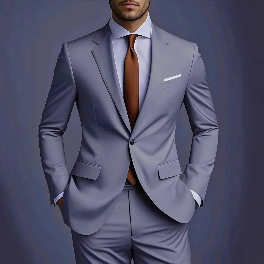 بدلة زفاف كاجوال رجال الأعمال طقم مكون من قطعتين أسود مع صدرية وبنطلون اتجاه عصري وسيم #3