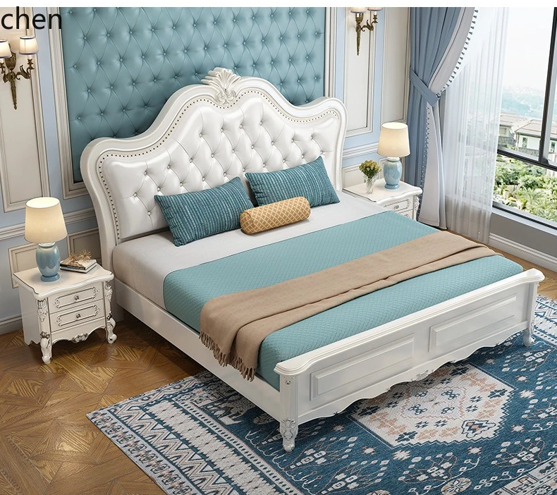 ZML Set Combination Whole House Master Bedroom Wedding Room Marriage Solid Wood Bed and Wardrobe Combination Set