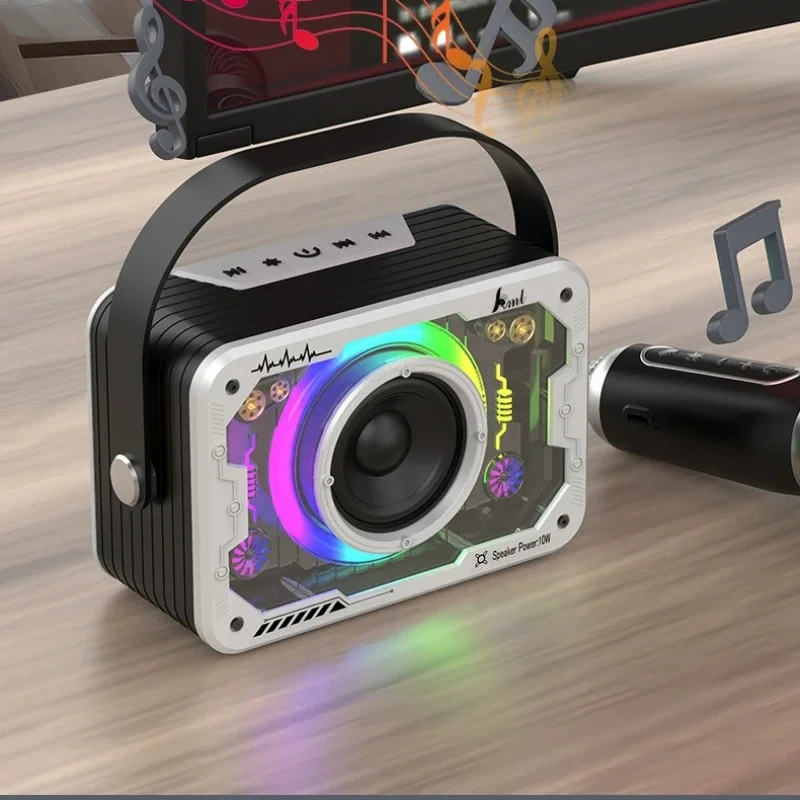 SOTAMIA Portable Bluetooth Speaker Outdoor Home Music TF Card Wireless Audio Transparent Mecha Lantern Mini Bluetooth Speaker