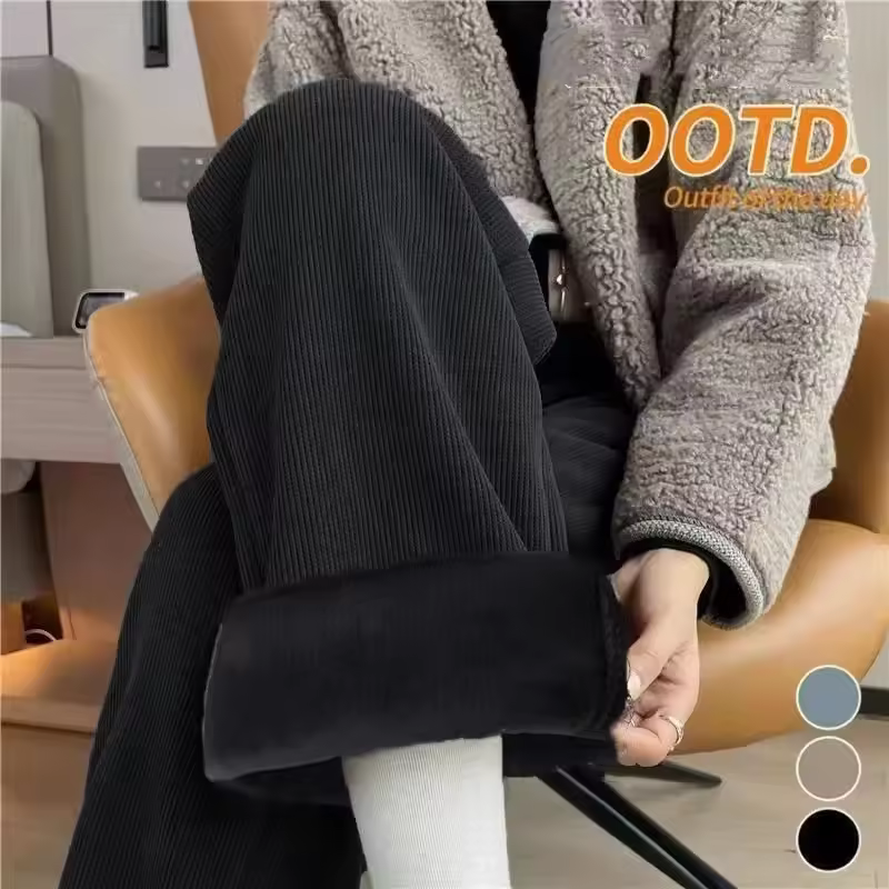 양털 와이드 레그 팬츠