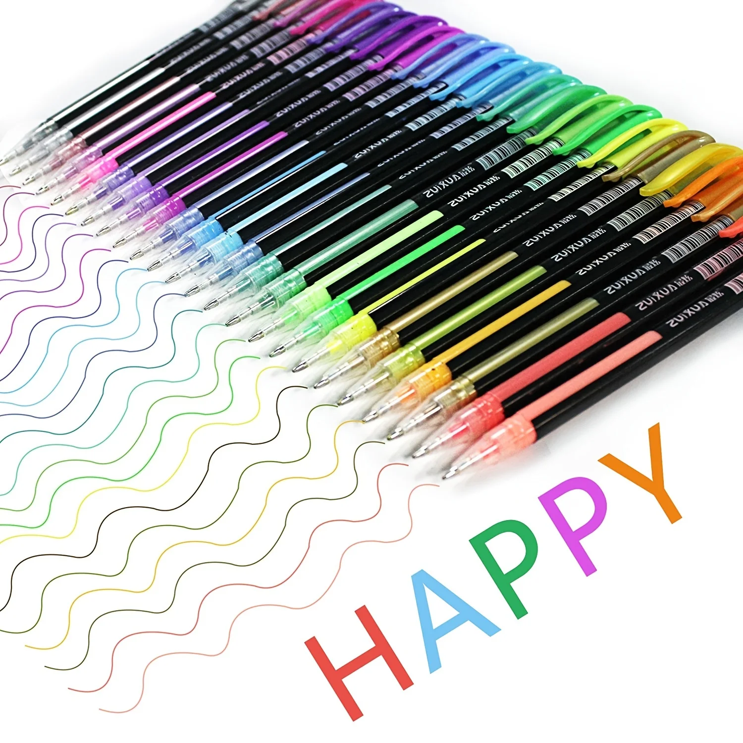 60-Piece Set Fine Dot Art Marker Pens Gel Pens Colorful Fluorescent Drawing Unique 60 Colors per Set for Craft And School