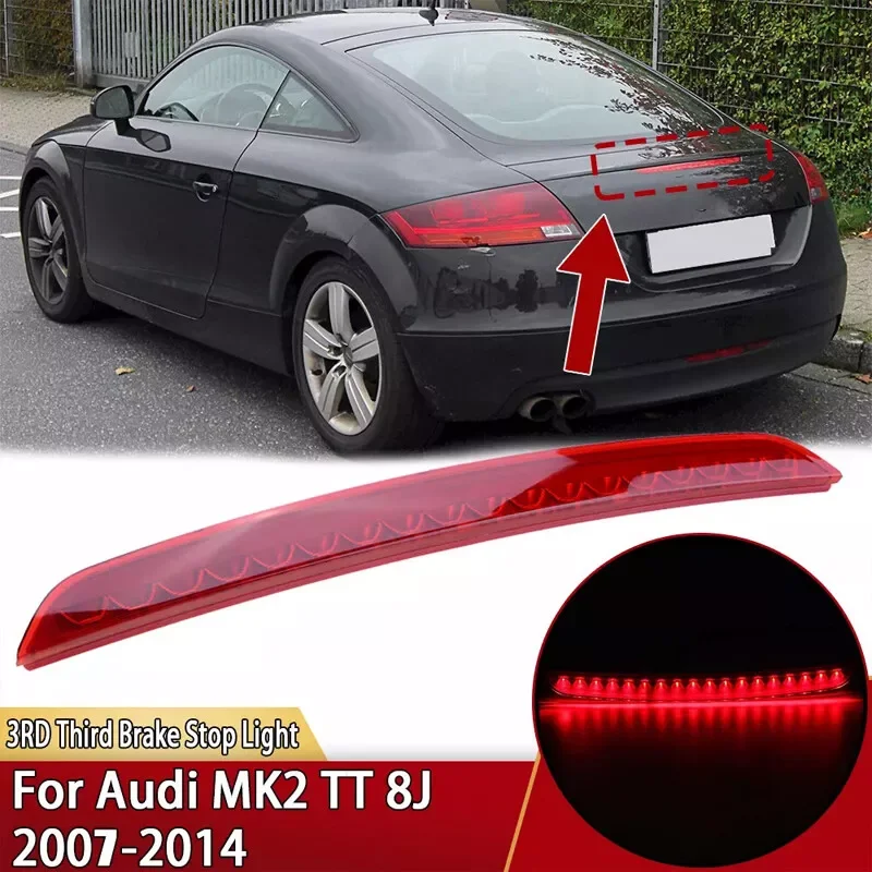 3rd luz de freio para audi tt mk2 8j 2006-2014 terceira luz de freio traseira luz da cauda do carro led lâmpada de parada de alto nível 8j 0945097   VERMELHO