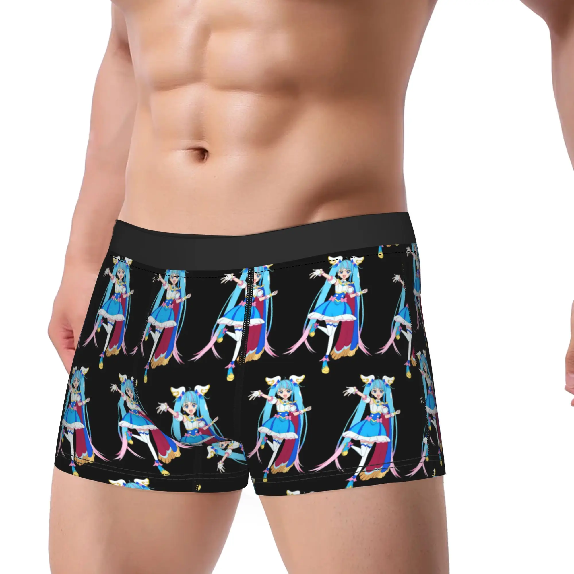 Sky Precure Full Body Character Poster Underwear  Printed Boxershorts Hot Sale Male Underpants Novelty Boxer Brief Gift Idea