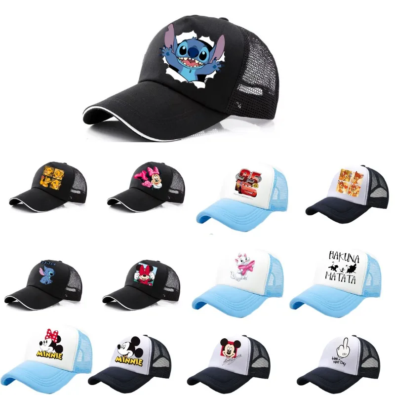 Minnie Mouse Stitch The Lion King Disney Kids Baseball Cap for Girls Boys Sun Hat Caps Outdoor Children Hats Adjustable Caps