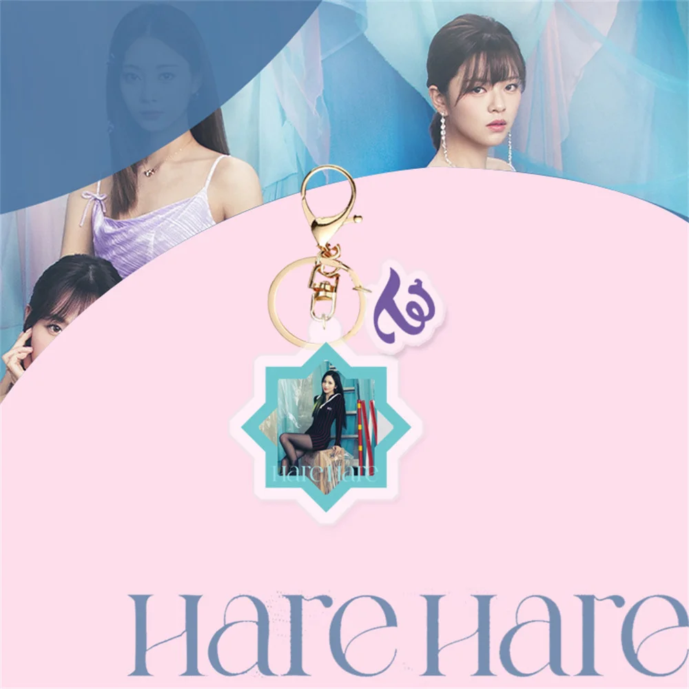 Kpop MOMO Cartoon Keychain Albums Hare Hare Logo Keyring Bag Pendent Phone Chain Accessories Fans Couple Gifts