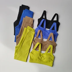 Conjunto de Yoga de 2 uds., conjunto de traje deportivo para mujer, sujetadores deportivos, traje para correr de cintura alta, mallas de secado rápido, traje de Fitness avanzado