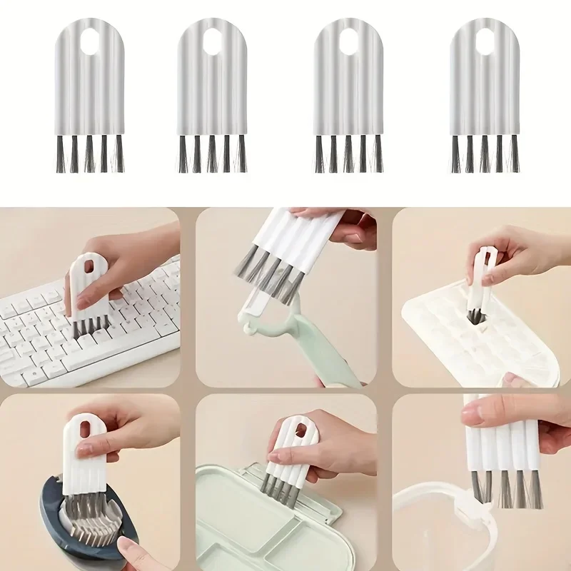 2 Keyboard Cleaning Brushes - Bendable Cup Lid Gap Brush - Soft Bristle Brush for Computer, Office and Home Cleaning