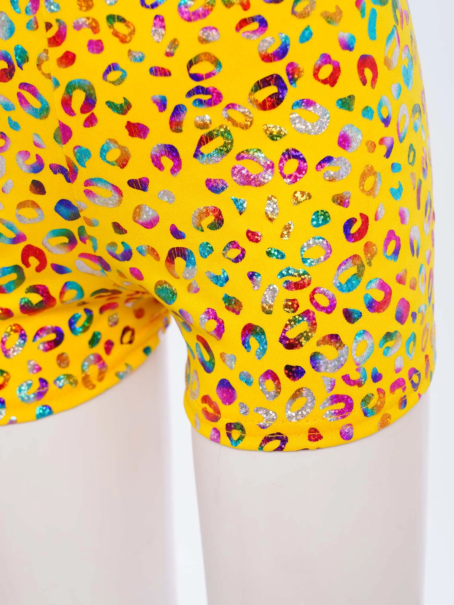 Short de danse de Ballet imprimé léopard métallique pour enfants filles et garçons, Boxer à taille élastique, Costume de spectacle de danse, Streetwear