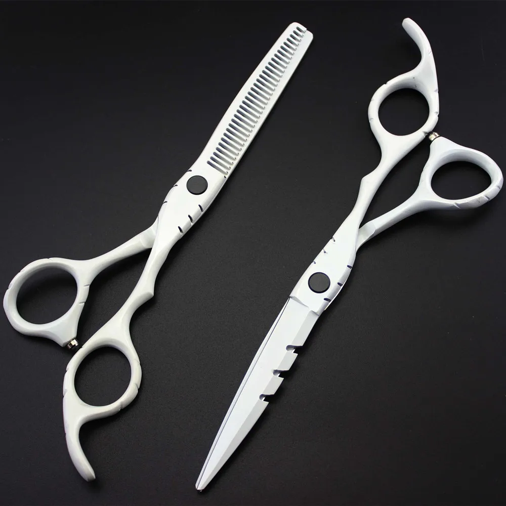 

Professional JP 440c steel 5.5 / 6 '' White scissor hair scissors haircut thinning barber cutting shears hairdresser scissors