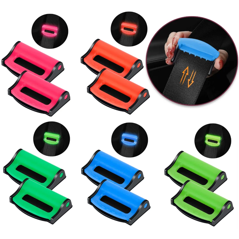 

2PCS Plastic Strong Adjustable Car Safety Belt Clips Slip-Resistant Seat Belt Buckle Simple Clamp Fixing Clip Car Styling