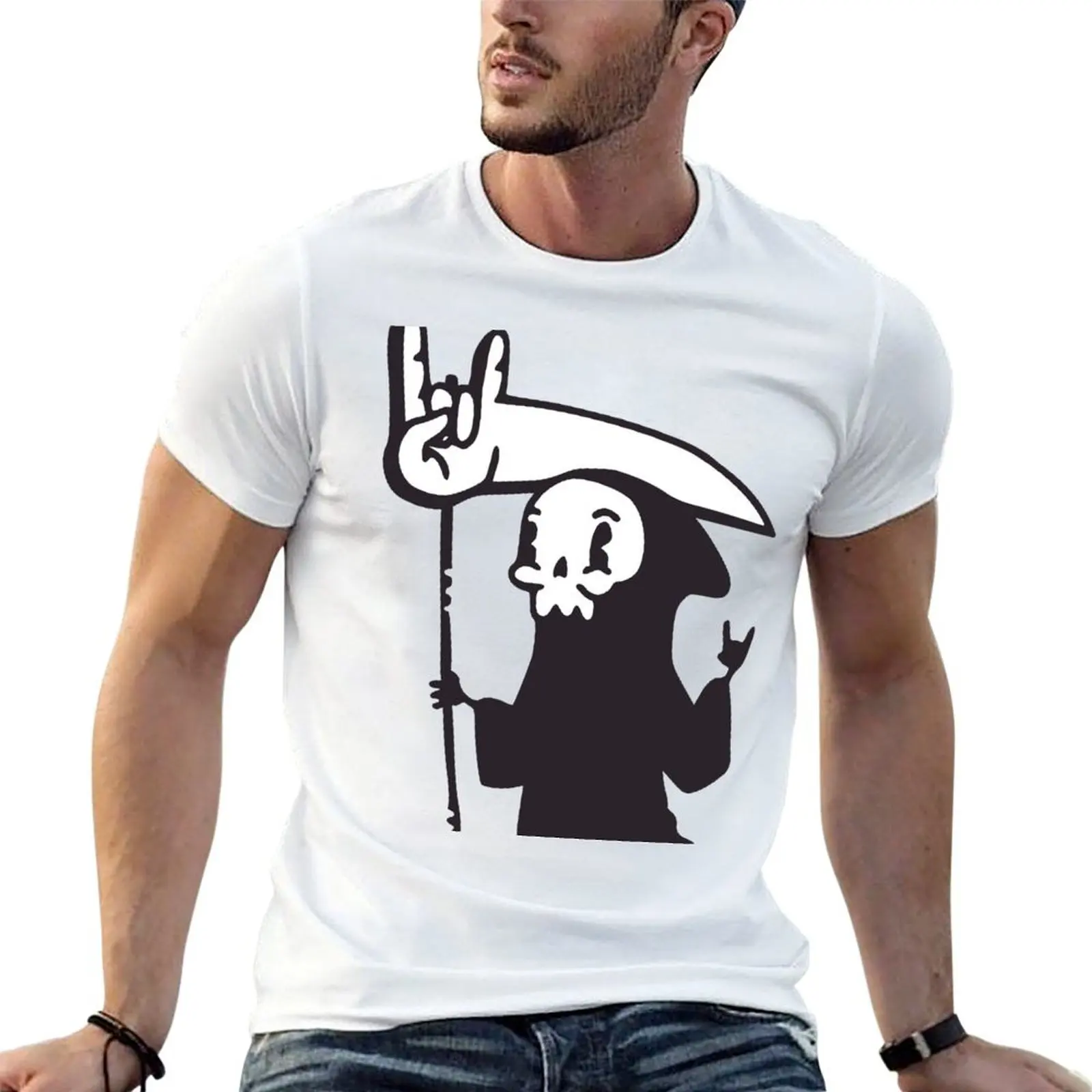 Death Metal Grim Reaper T-Shirt Mechanic Work Tee Shirt