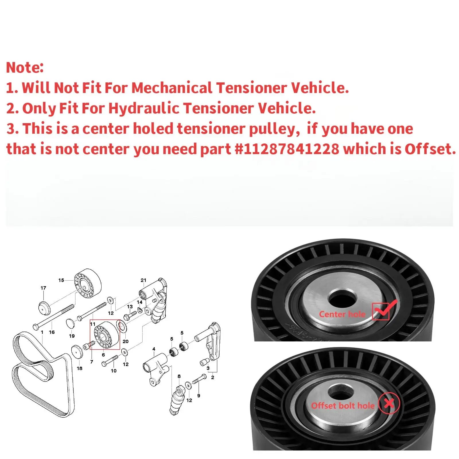 محرك حزام الموتر بكرة لسيارات BMW M52 M54 S50 S52 E46 E36 323i 325i 328i M3 E39 X5 Z4 E85 E86 يستبدل 11281748131 11281726343