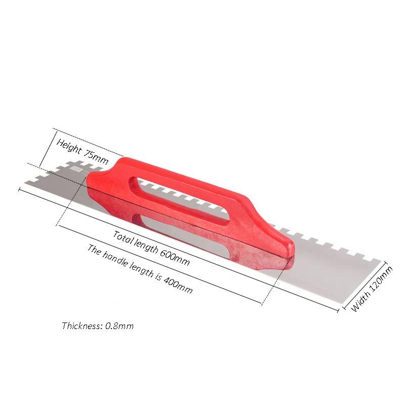 1Pc Stainless Steel Putty Knife Drywall Smoothing Tools Serrated Clay Tile Glue Scraper Spatula Painting Finishing Tool