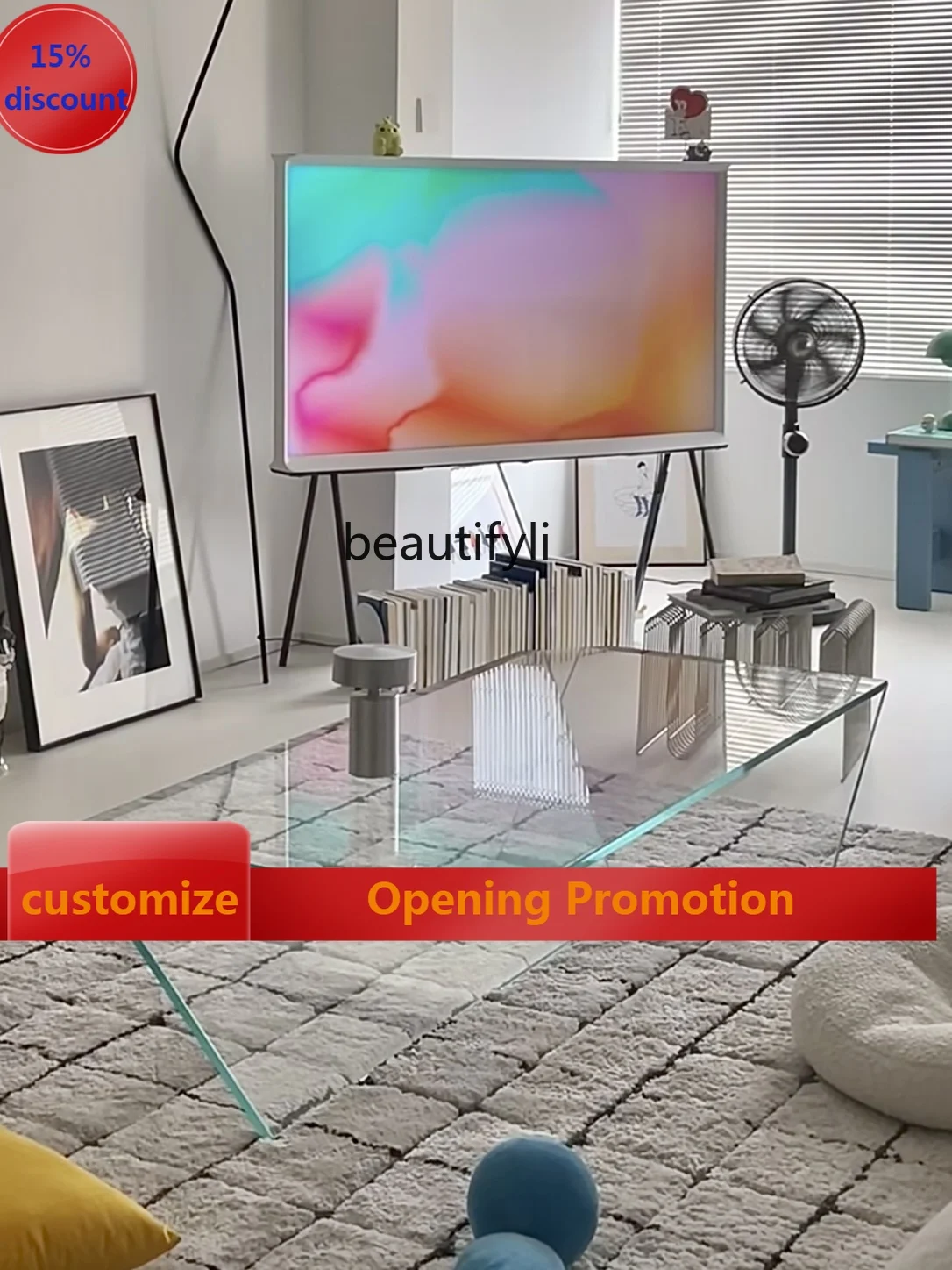 

Designer irregular ultra-clear glass coffee table coffee table design special-shaped living room minimalist low table G1218