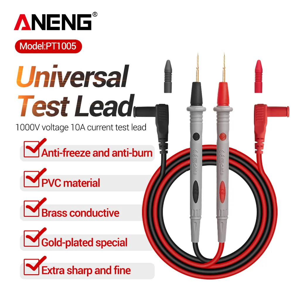 ANENG PT1005 1000V10A Universal Professionl Digital Multimeter Probe Test Pin Needle Tip Multi Meter Tester Probe Wire Pen Cable