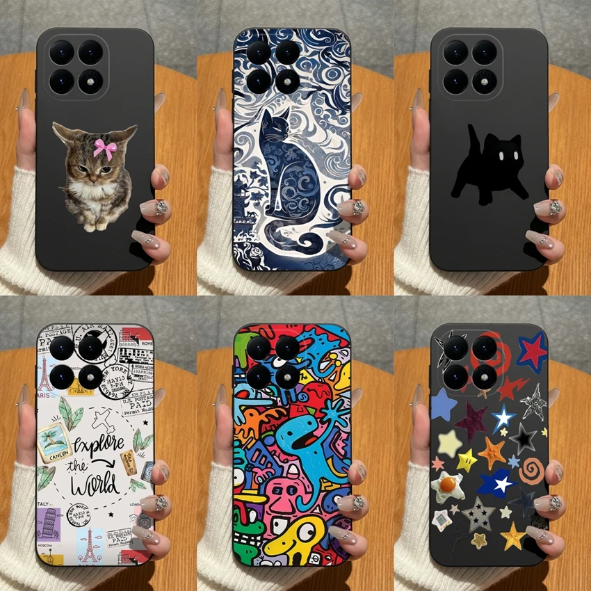 For Xiaomi 15T Pro 14T Pro 5G Phone Case Vintage Sticker Collage Matte Silicone Advanced Cover For Xiaomi15TPro Shockproof Funda