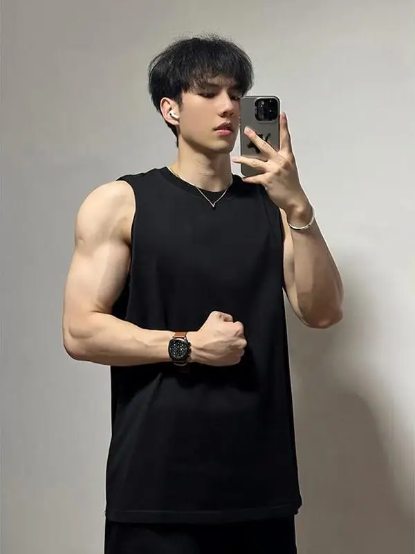 

Мужская спортивная футболка Muscle-a Or-Sve Basketball, жилет для фитнеса, летняя американская дышащая футболка с украшением на плечах...