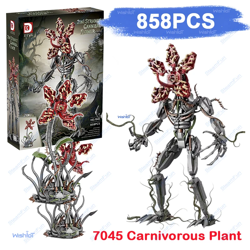 

MOC Monster Carnivorous Plant DIY Building Bricks with LED Lights, STEM Educational Assembly Toy for Kids Creative Birthday Gift