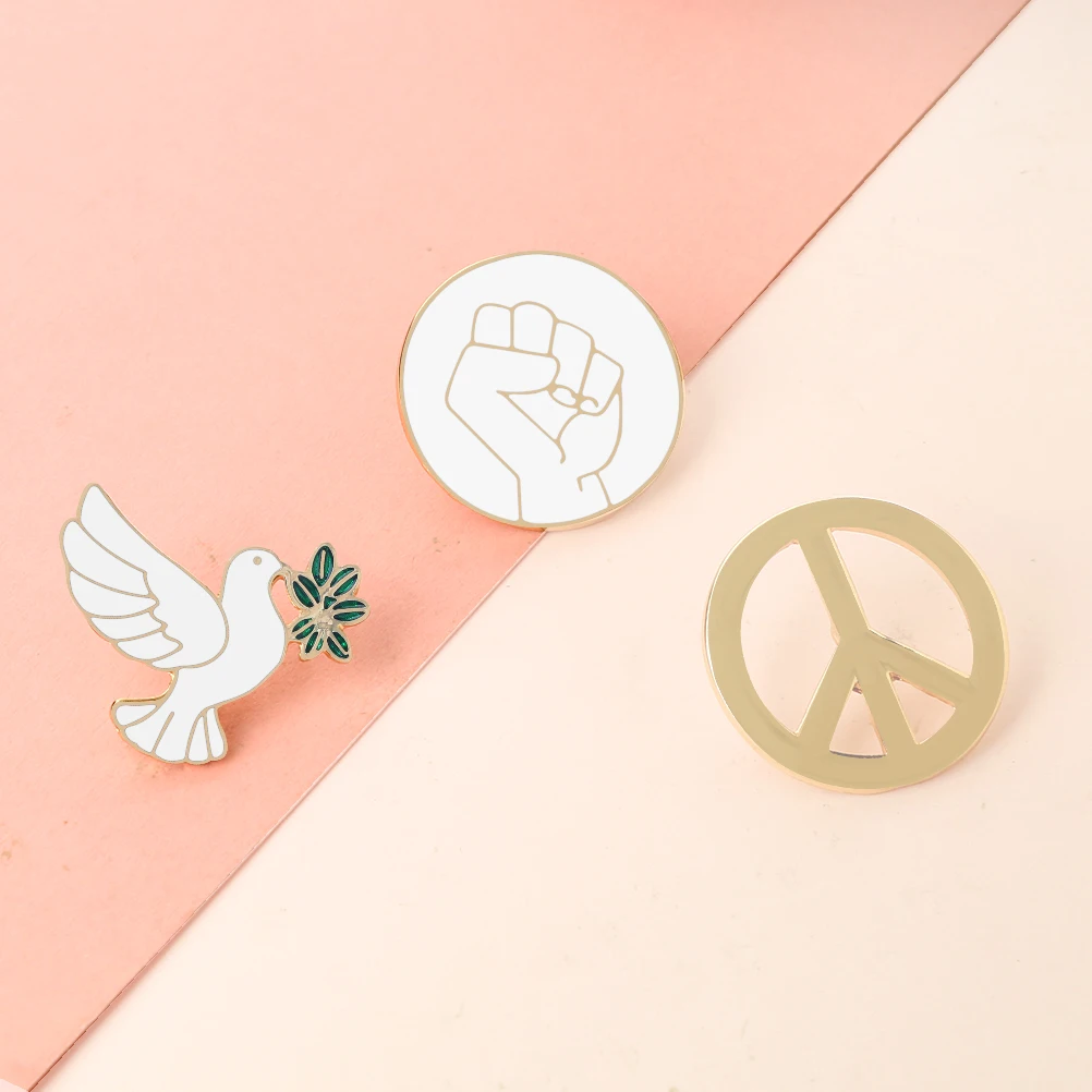 Creative Dove Of Peace Brooch Symbol Of Peace Enamel Pins Metal Backpack Jacket Lapel Badge Pin Jewelry Gift For Women Men Kids