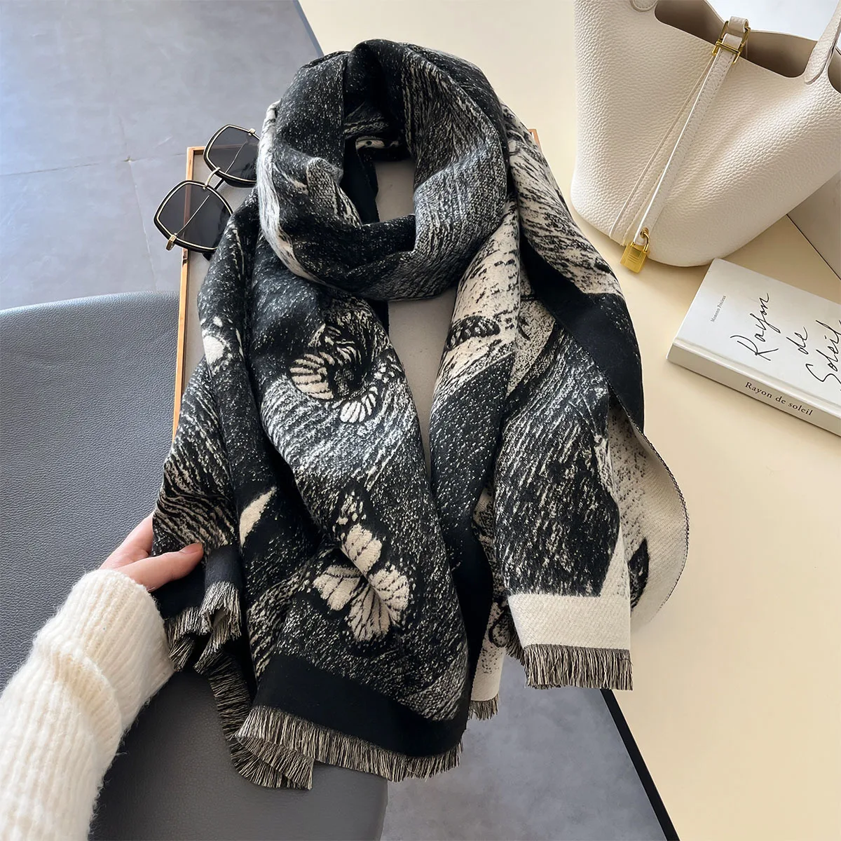 Luxury Thick Blanket Shawl Winter Warm Print Cashmere Scarf Women 2024 New Wraps Bufanda Pashmina Female Travel Poncho Stoles