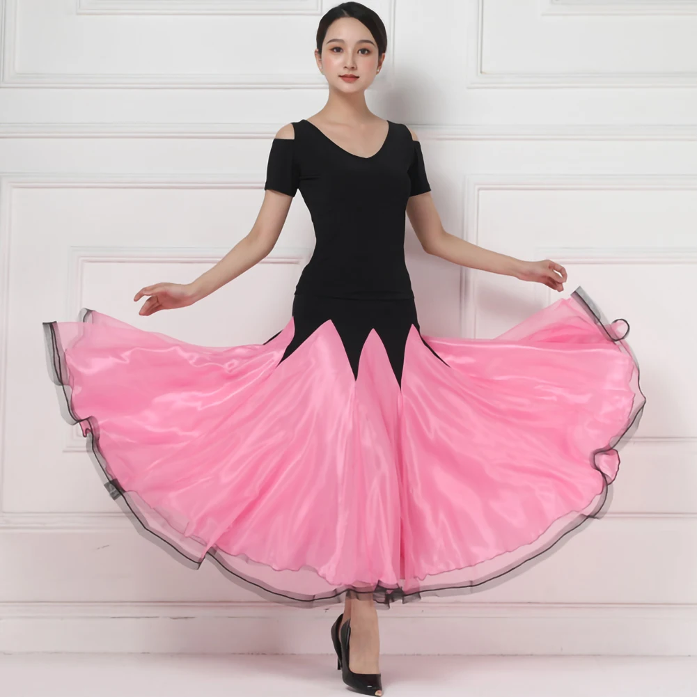 Roze Wals Jurk Korte Mouw Dames Ballroom Jurken Rok Stage Performance Kostuum Slanke Ballroom-competitie-jurken Dansen