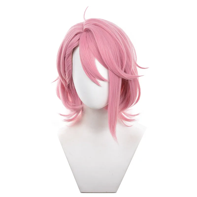 Anime Dandadan Aira Shiratori Cosplay Pruiken Roze Korte 35 cm Synthetisch Haar Shiratori Aira Halloween Christmas Party Haar + Pruik cap
