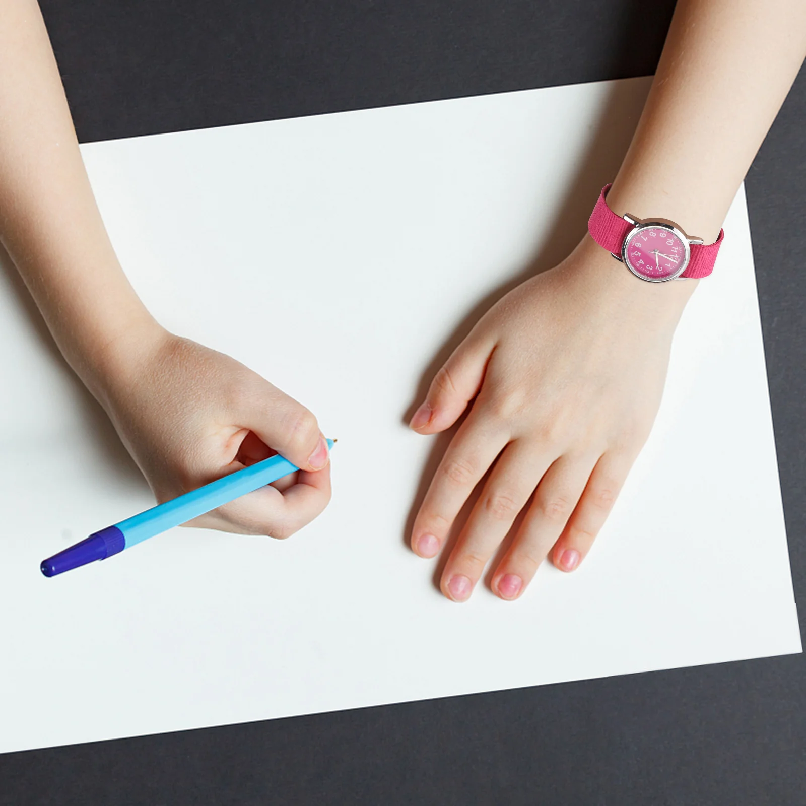 

Waterproof Kids Watch Rosy Braided Band Quartz Wrist Watch Cartoon Minimalist Design Creative Fashion Gift for Children