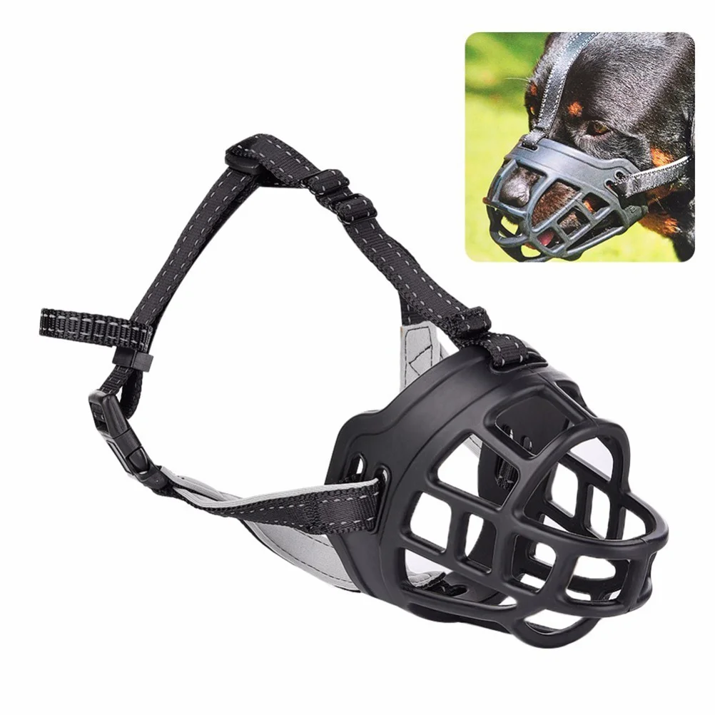 

1Pcs Black Silicone Dog Muzzle Size 2 Basket Breathable Adjustable Quick Release Stop Biting Barking Chewing Basket Dog Muzzle