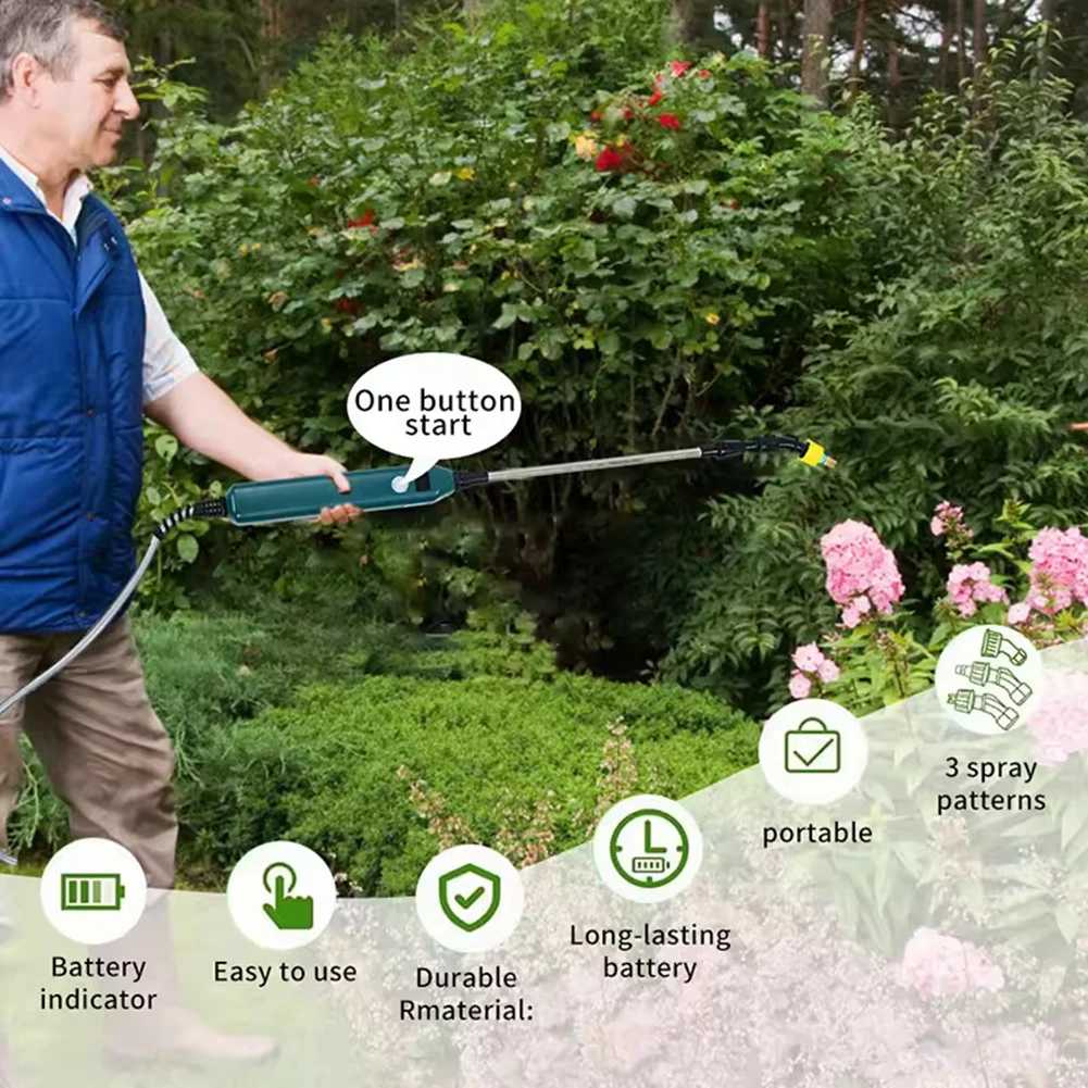

2400mAh Battery Powered Sprayer Wand Rechargeable Garden Sprayer Wand with Battery Indicator Portable Spray Wand for Gardening