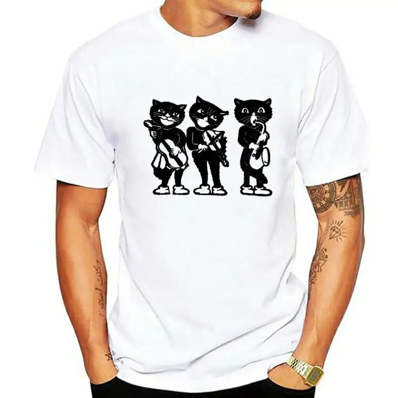 Retro Dancing Musician Cats tee