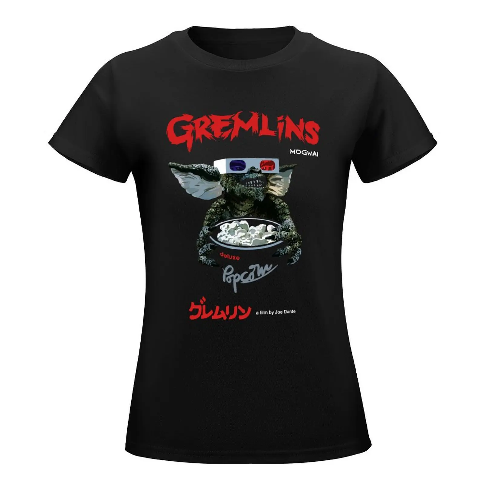 Gremlins Cinema Deluxe Popcorn T-Shirt tees Aesthetic clothing summer tops graphics Women clothes