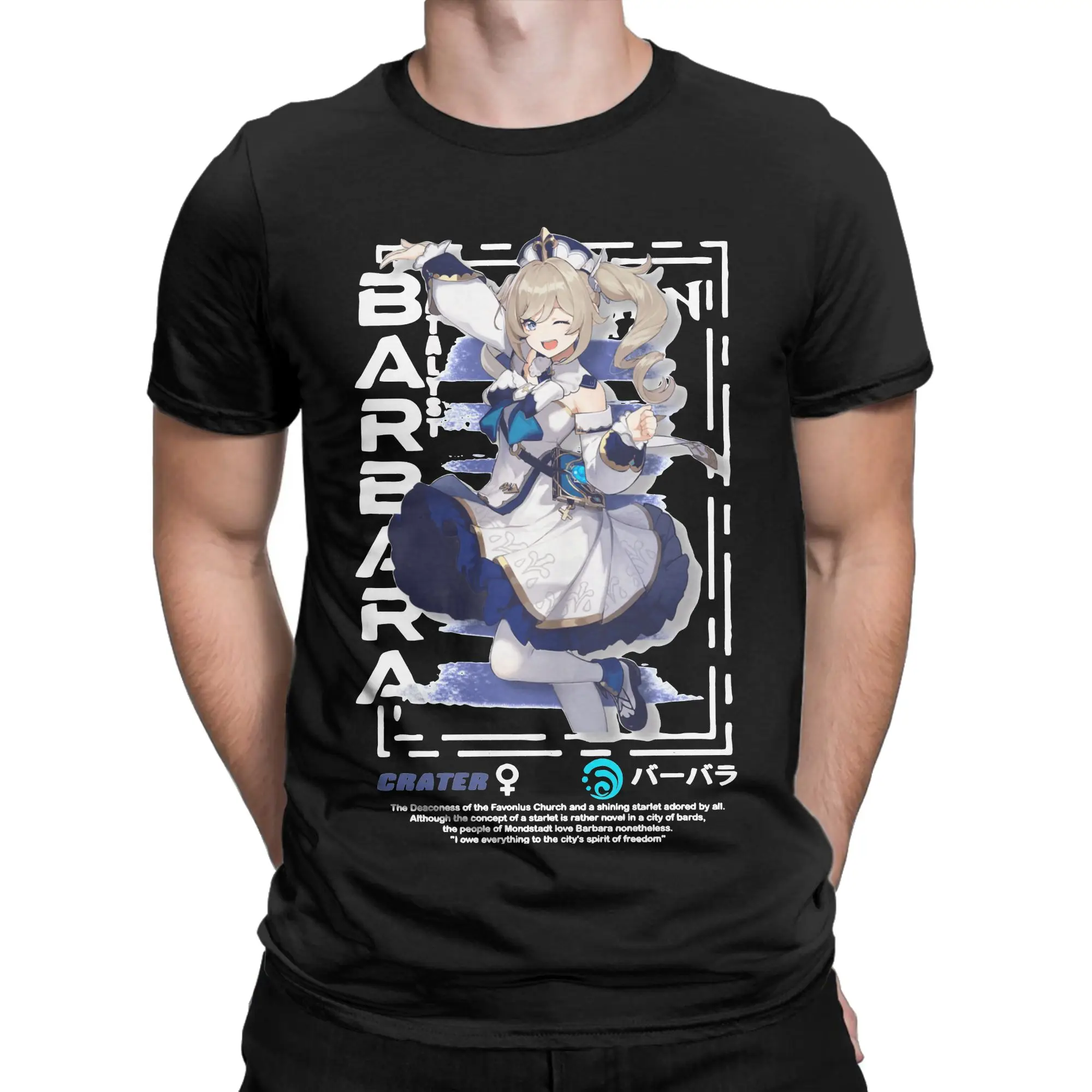 Funny Genshin Impact Barbara T-Shirt for Men Women Crewneck Pure Cotton T Shirt  Short Sleeve Tees Classic Clothes