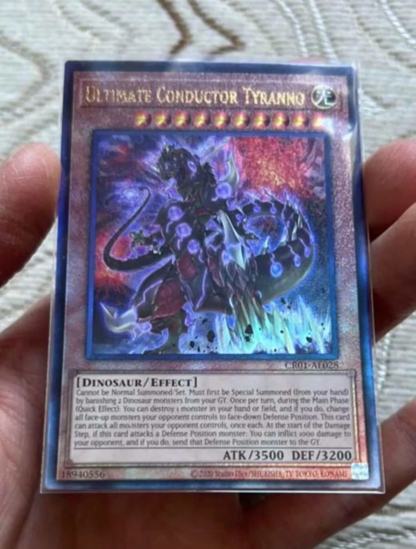 

Yugioh KONAMI Duel Monsters CR01-AE028 Ultimate Conductor Tyranno Ultimate Rare Asian English Collection Mint Card