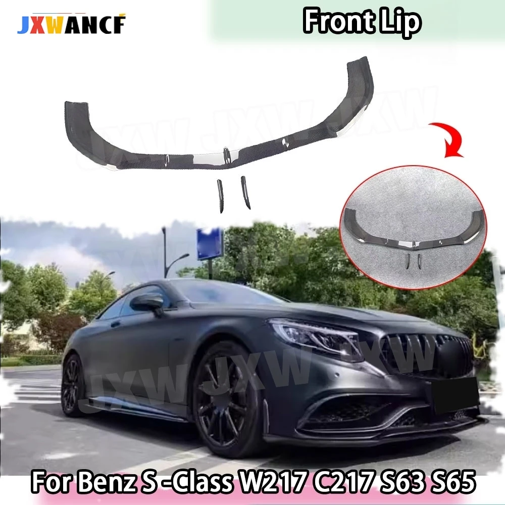 

JXWANCF Front Lip Spoiler for Benz S Class W217 C217 S63 S65 for AMG Coupe 2014-2017 Carbon Fiber Head Bumper Guard FRP Car