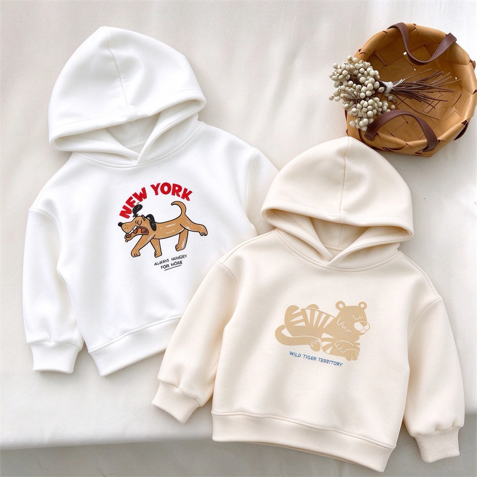 Simple Fashion Printed Cartoon Hoodies For Boys Clothes Autumn Winter Warm Thicken Kids Long Sleeve Hooded Tops Children's Wear