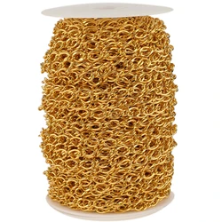 1Meter Stainless Steel Gold Plated Textured Oval Chains for DIY Jewelry Making Necklaces Bracelets Anklet Accessories Wholesale