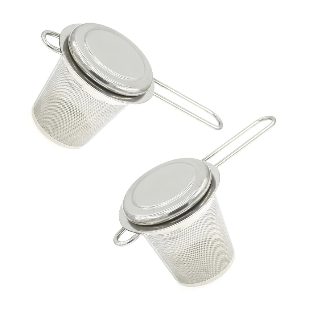 

2pcs Stainless Steel Strainers Fine Mesh Home Tea Ceremony Filter High Temp Resistant Practical Tea Infusers Colanders