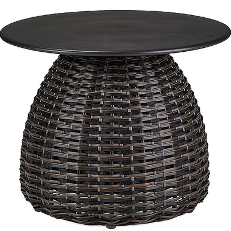 

Outdoor leisure coffee table courtyard balcony rock slab designer round sofa edge few solid wood corner few bed