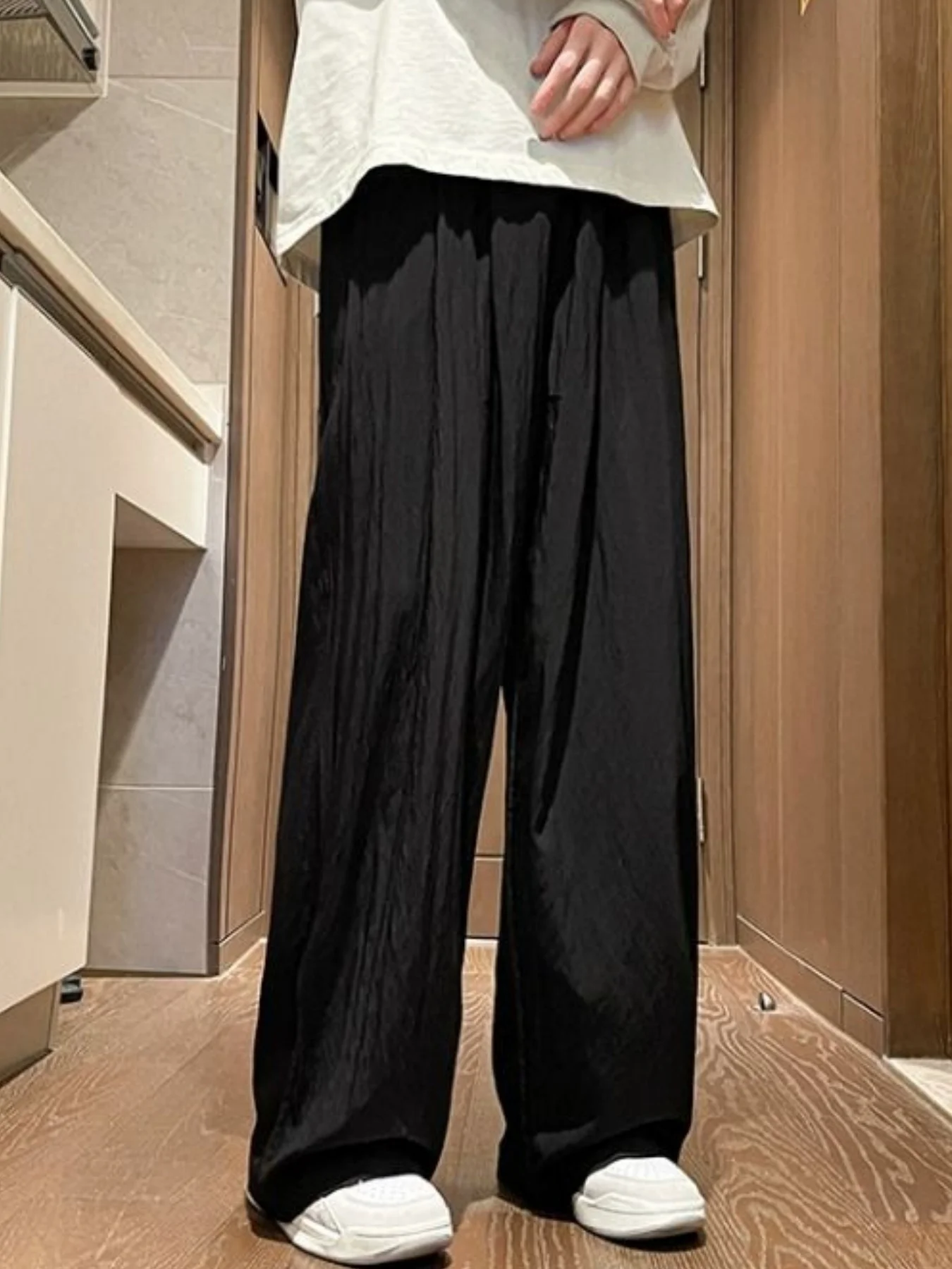 بنطلون نسائي ياباني الطراز جديد وعصري بقصة مستقيمة وواسعة، متعدد الاستخدامات، مناسب للربيع والخريف، تصميم خفيف وفضفاض على طراز ياماموتو