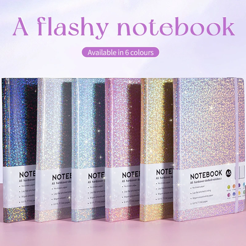 Gypsophila Strap Notebook PU Leather Cover Business Office Notepad with Pen Insert Elastic Band Book A5 Creative Notebook