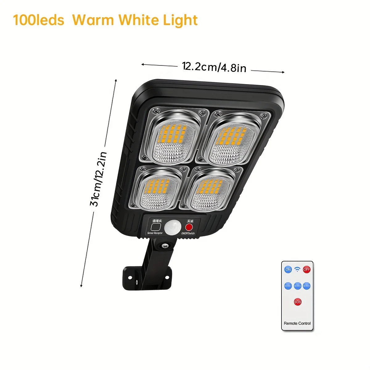 AMARYLLIS 100/200led Solar Straßen laterne ip65 wasserdichte Solar Outdoor Bewegungs sensor Lichter Solar Wand leuchte mit Fernbedienung für Gartenhof 6