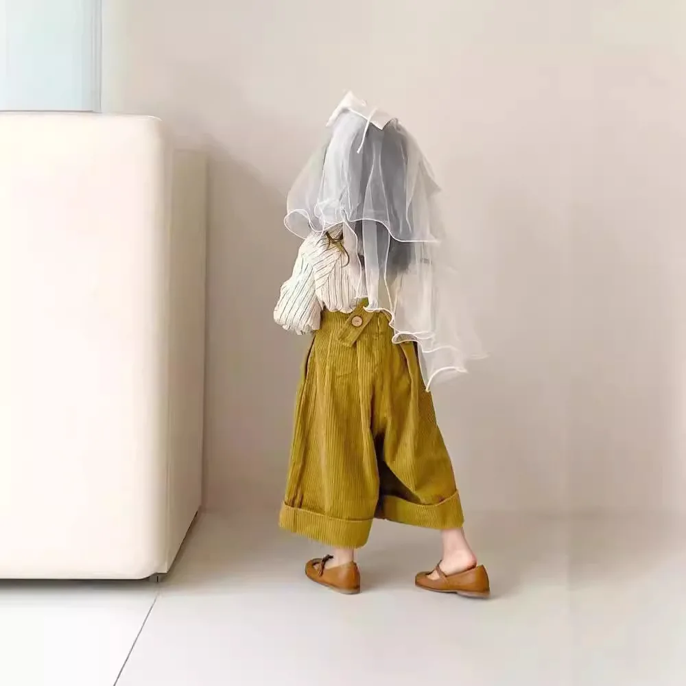 مجموعات ملابس الأطفال قميص مخطط + سروال قصير واسع الساق وزرة 2 قطعة مجموعات ملابس الاطفال للفتيات طفلة الزي مجموعة #5