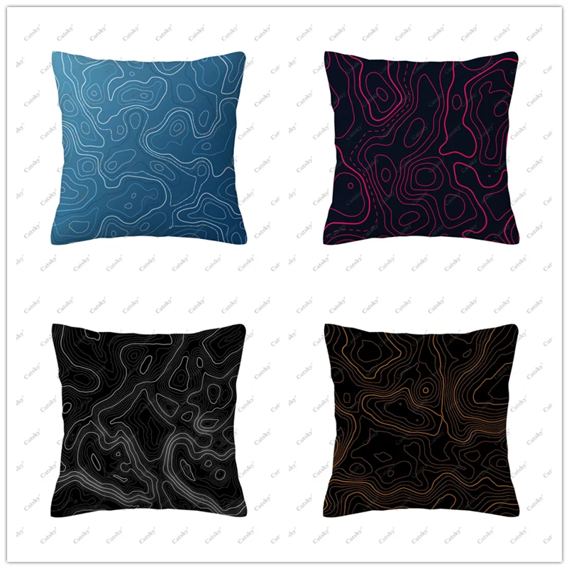 

Customizable Topographic Pillow cover decoration sofa home gift holiday double-sided short plush cushion covers back pillows